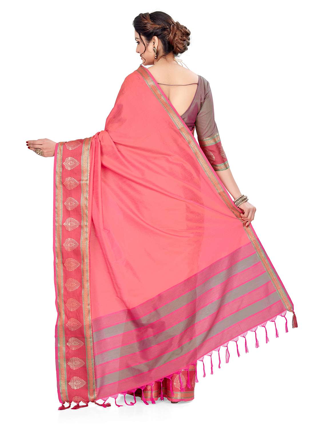 women self design zari work saree with blouse - 21318913 - Standard Image - 1