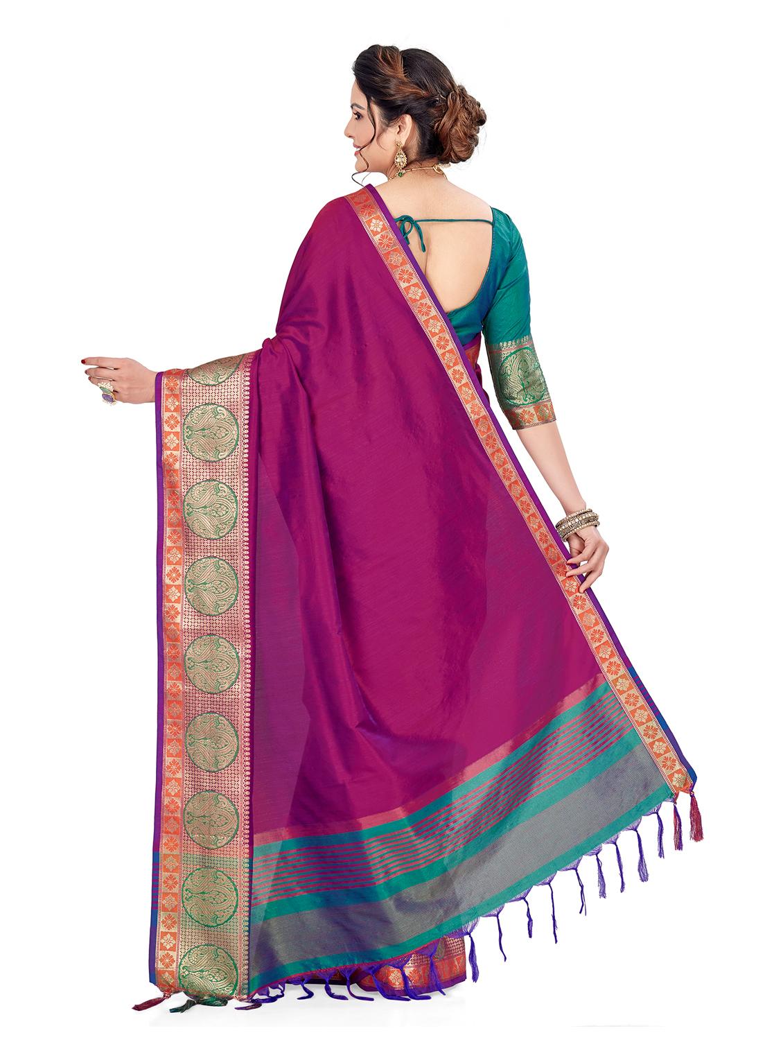 women self design zari work saree with blouse - 21318914 - Standard Image - 1