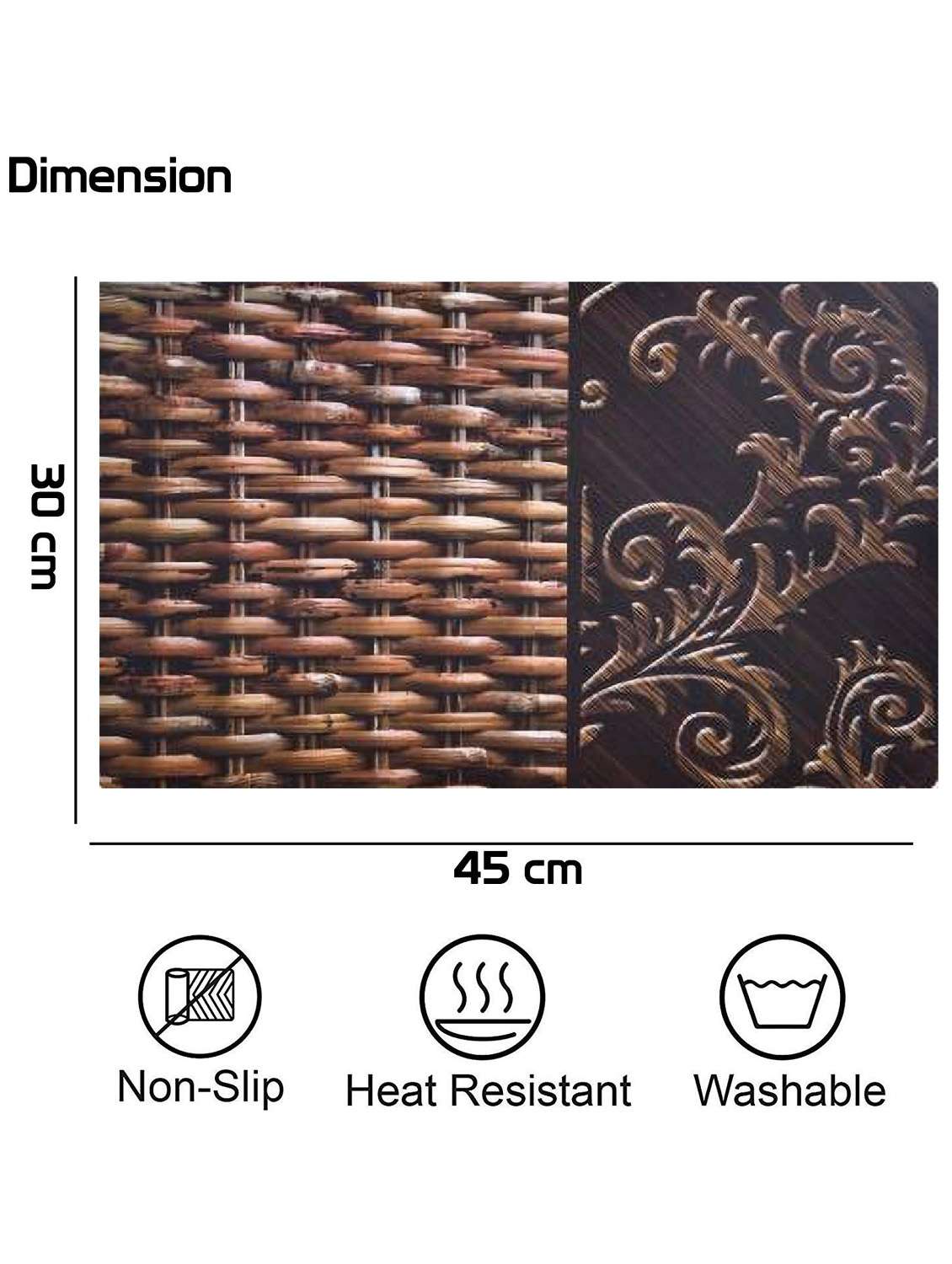 rectangular pack of 6 table placemat (multicolor, pvc) - 21319013 -  Standard Image - 1