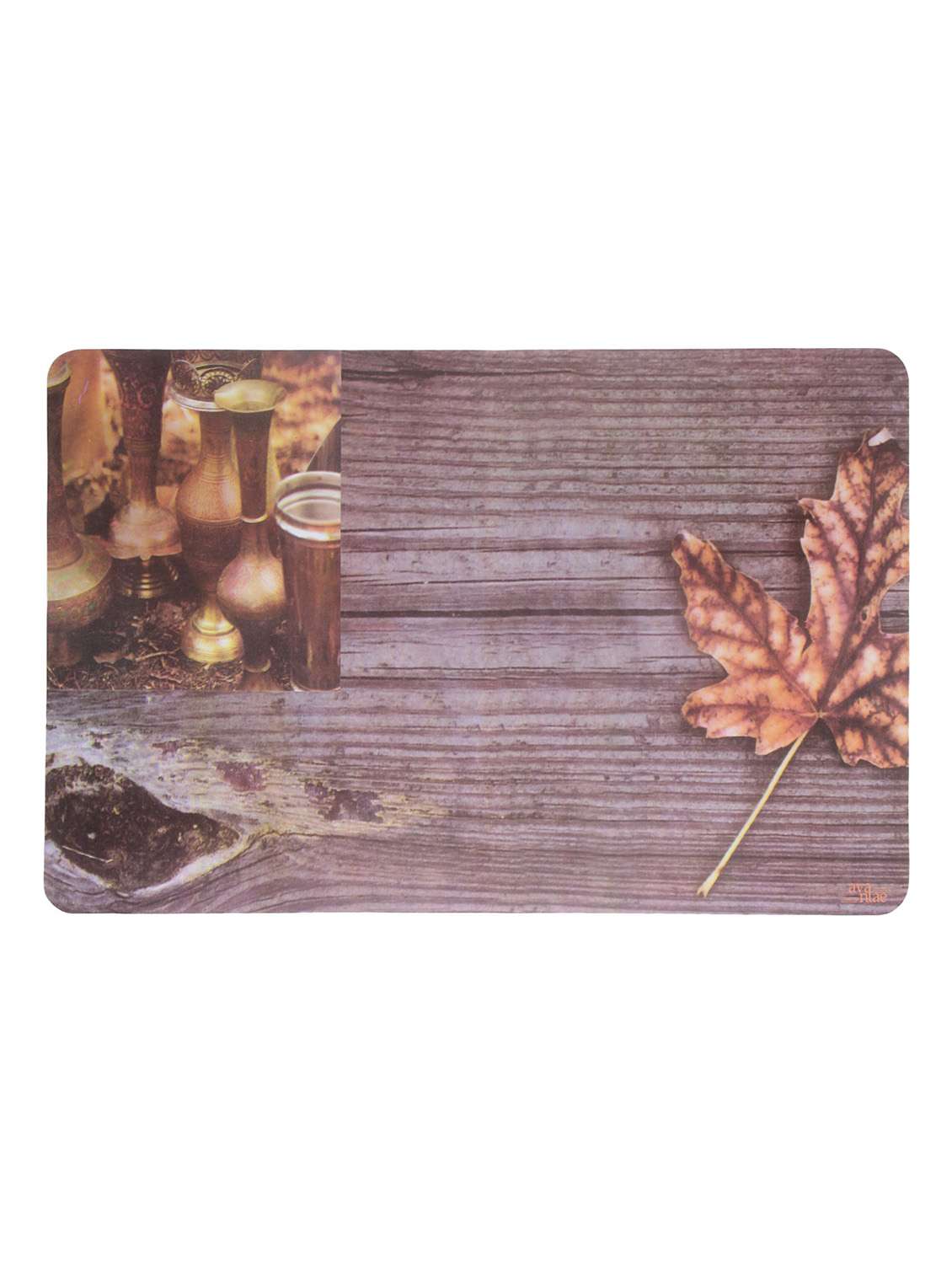 rectangular pack of 6 table placemat (brown , pvc) - 21319015 -  Standard Image - 1
