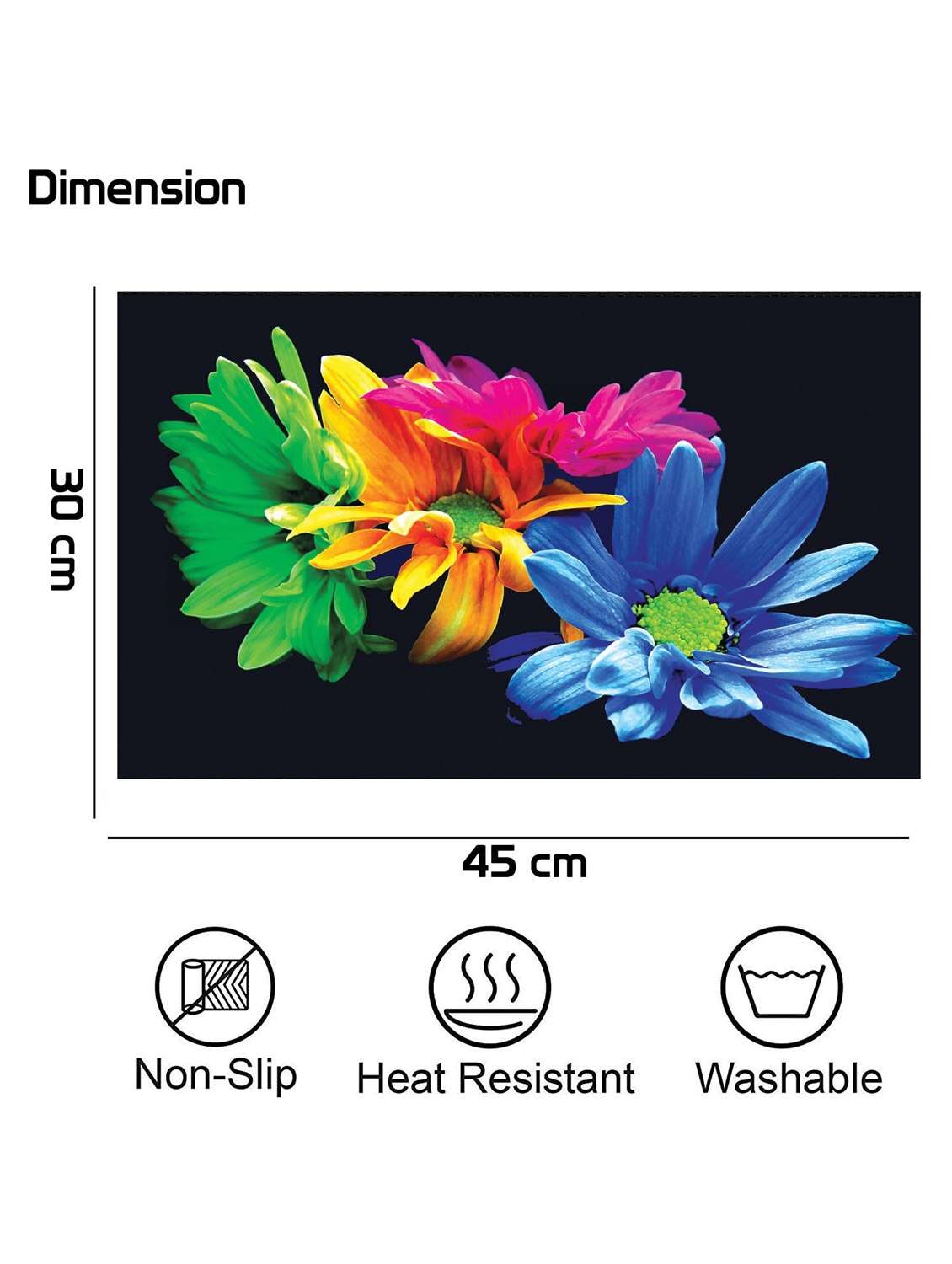 rectangular pack of 6 table placemat (multicolor, pvc) - 21319016 -  Standard Image - 1