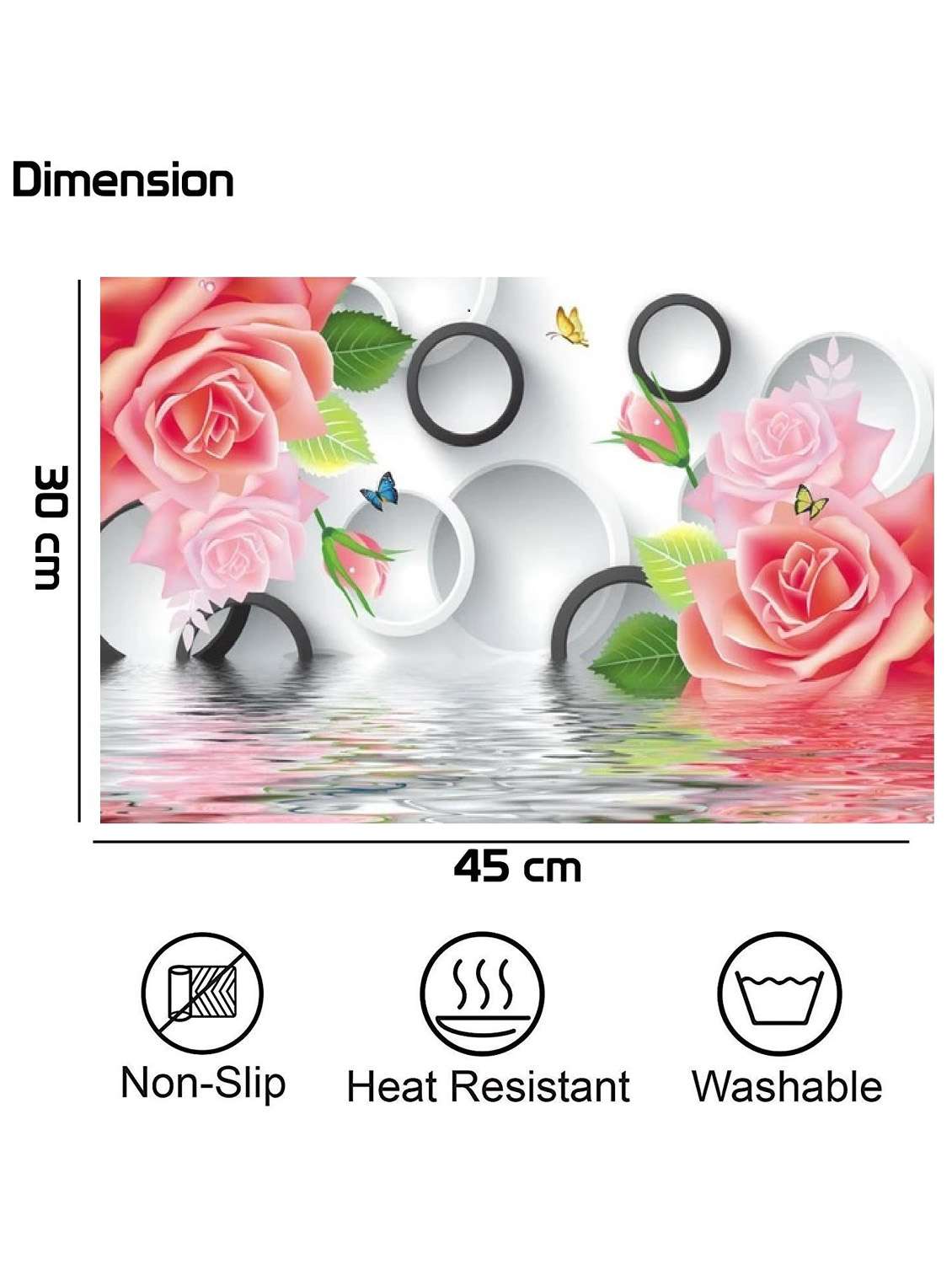 rectangular pack of 6 table placemat (multicolor, pvc) - 21319020 -  Standard Image - 1