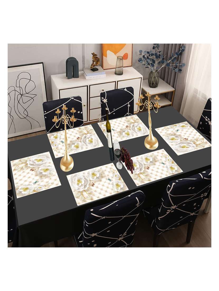 rectangular pack of 6 table placemat (multicolor, pvc) - 21319024 -  Standard Image - 1