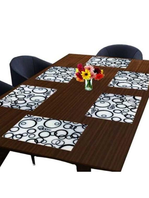 rectangular pack of 6 table placemat (white, pvc) - 21319035 - Standard Image - 1