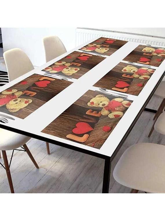 oval pack of 6 table placemat (multicolor, pvc) - 21319054 - Standard Image - 1