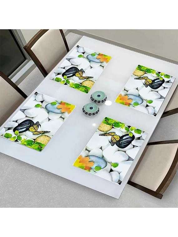 rectangular pack of 4 table placemat (multicolor, pvc) - 21319056 -  Standard Image - 1