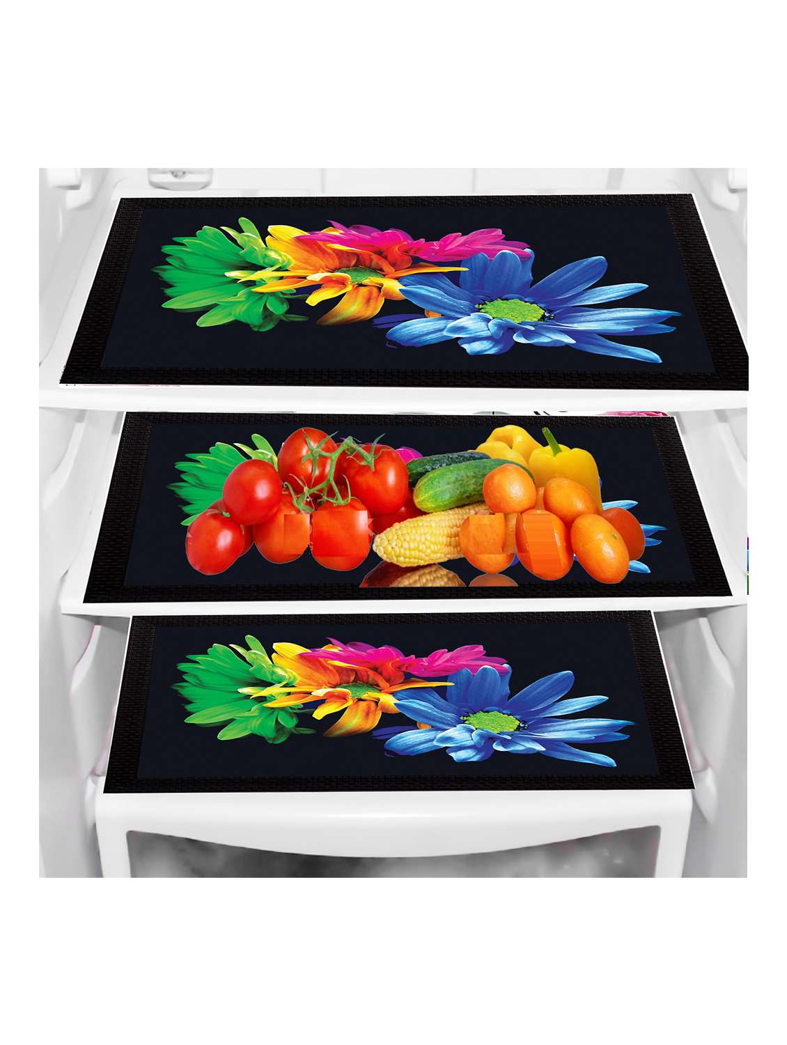 rectangular pack of 6 table placemat (black, blue, pvc) - 21319092 -  Standard Image - 1