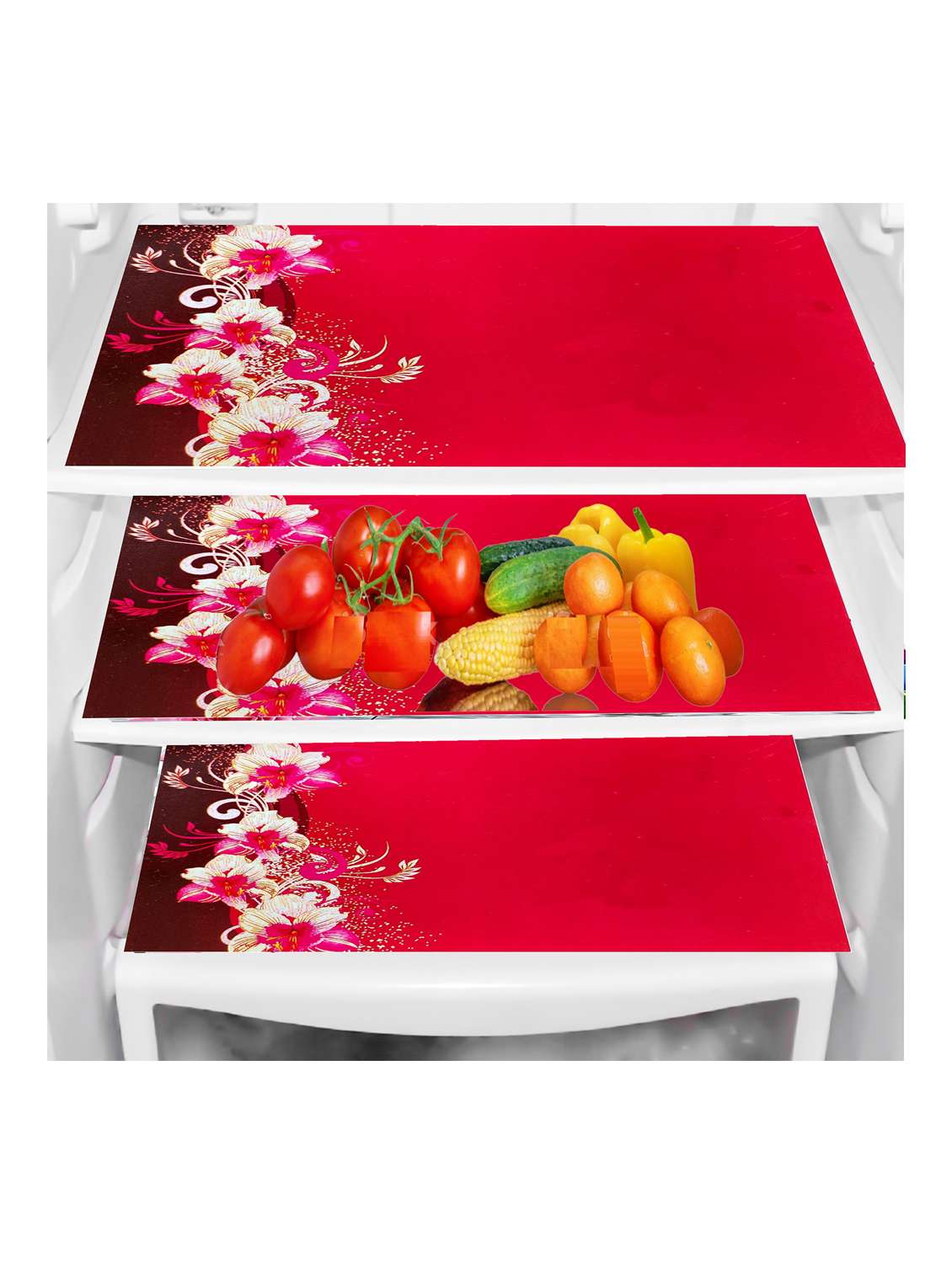 rectangular pack of 6 table placemat (red, pvc) - 21319095 -  Standard Image - 1
