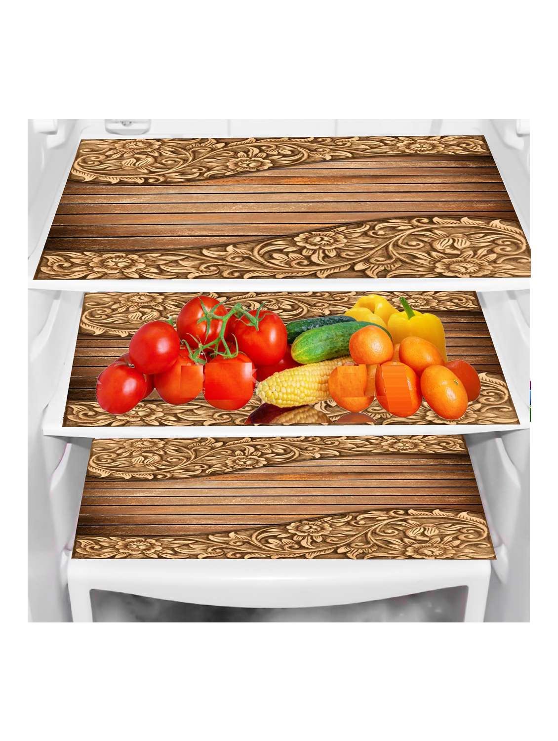 rectangular pack of 6 table placemat (beige, brown, pvc) - 21319096 -  Standard Image - 1