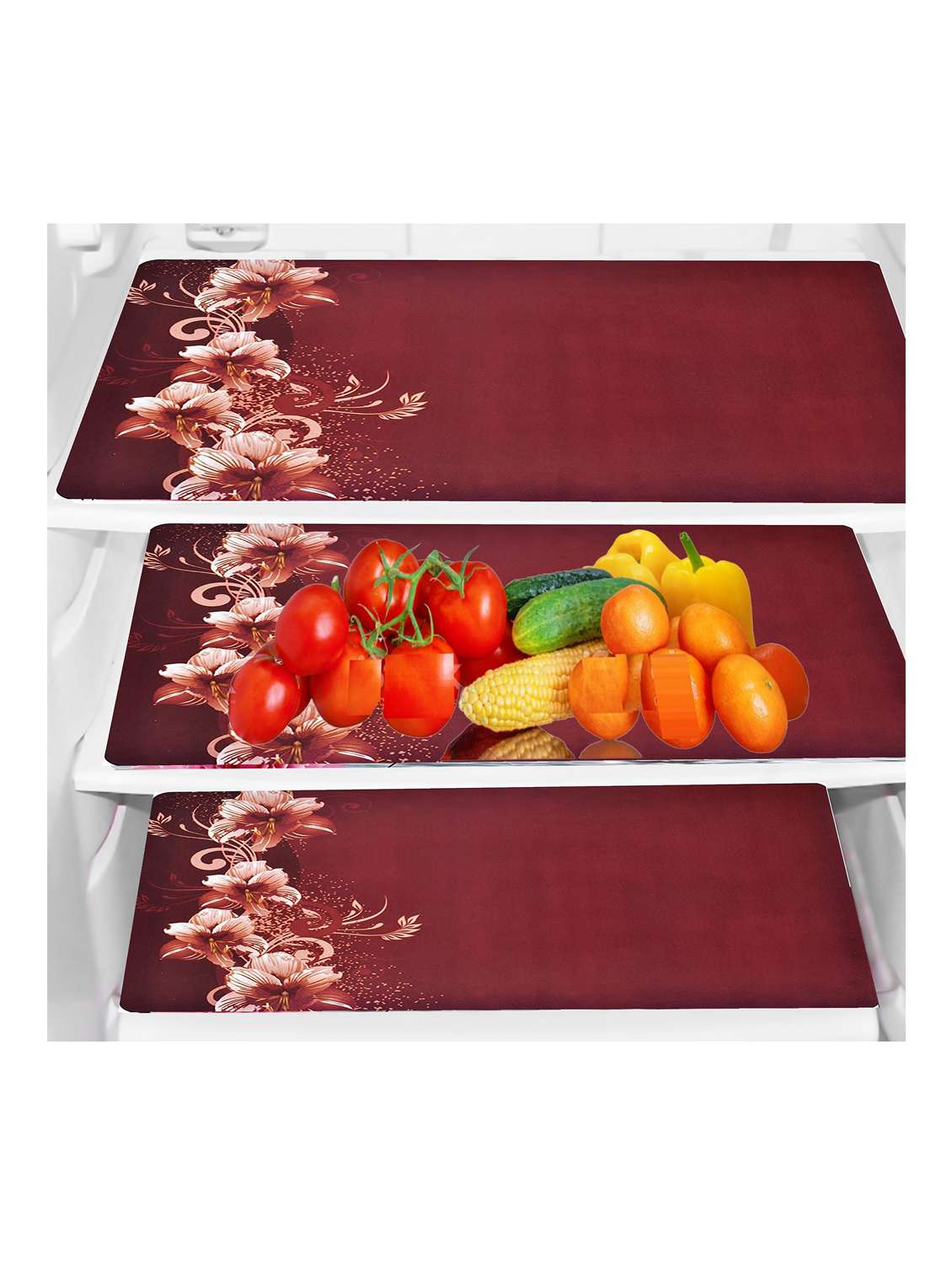 rectangular pack of 6 table placemat (maroon, pvc) - 21319099 -  Standard Image - 1