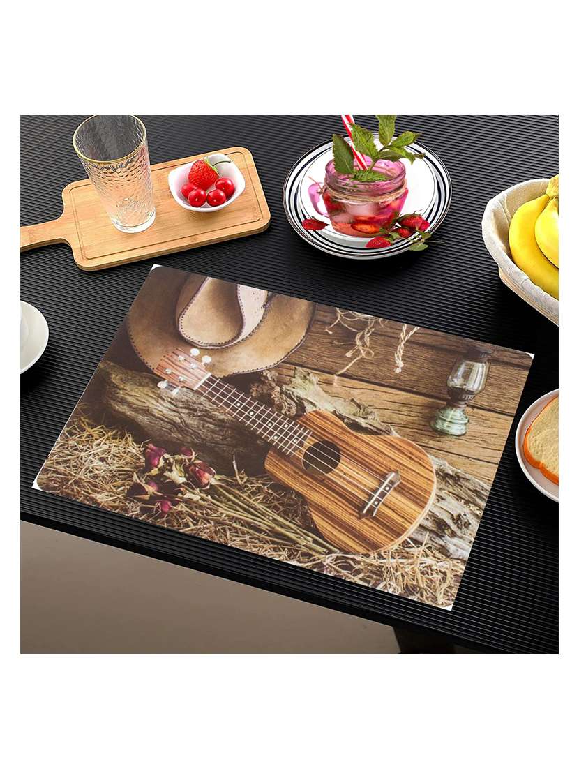 rectangular pack of 6 table placemat (beige, pvc) - 21319111 -  Standard Image - 1