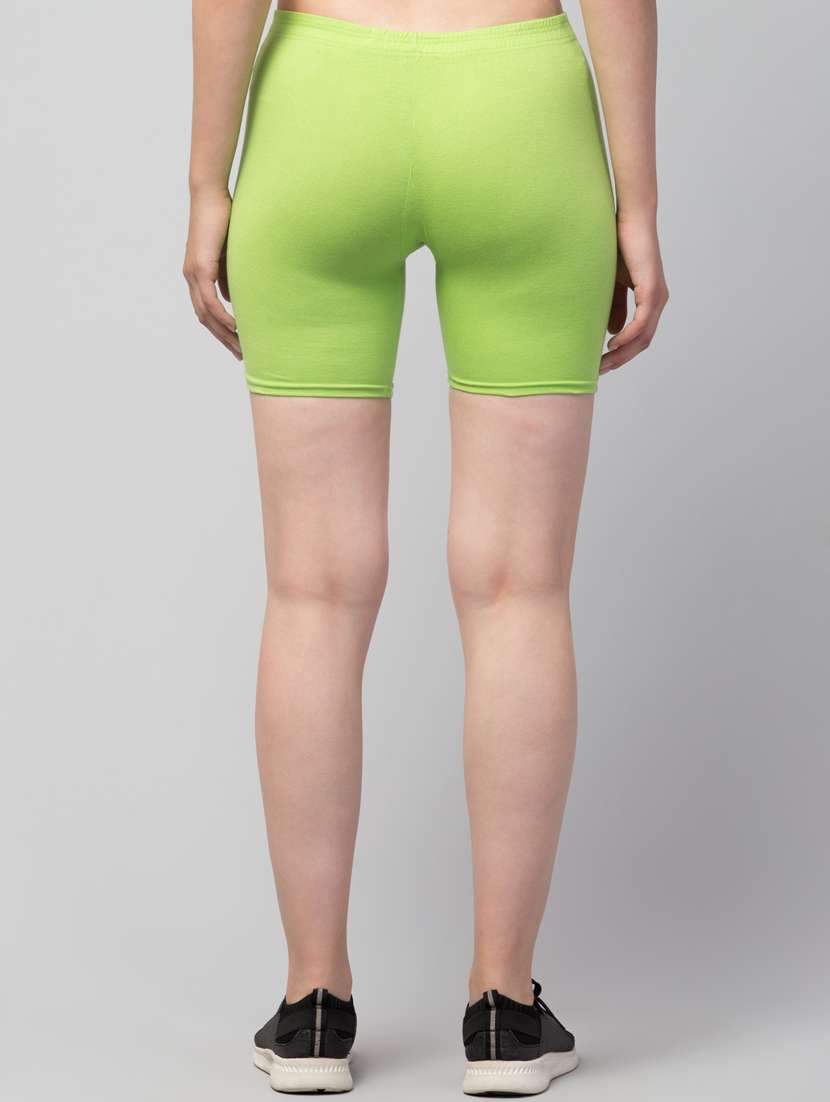 women solid mid rise active wear shorts - 21319160 - Standard Image - 1