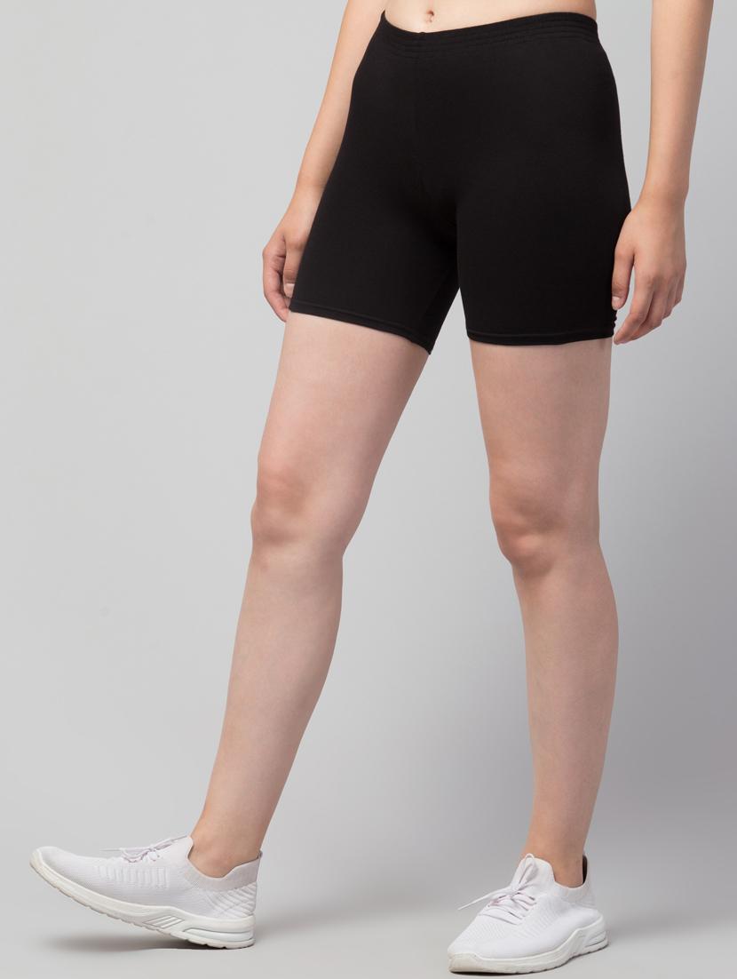 women solid mid rise active wear shorts - 21319173 - Standard Image - 1