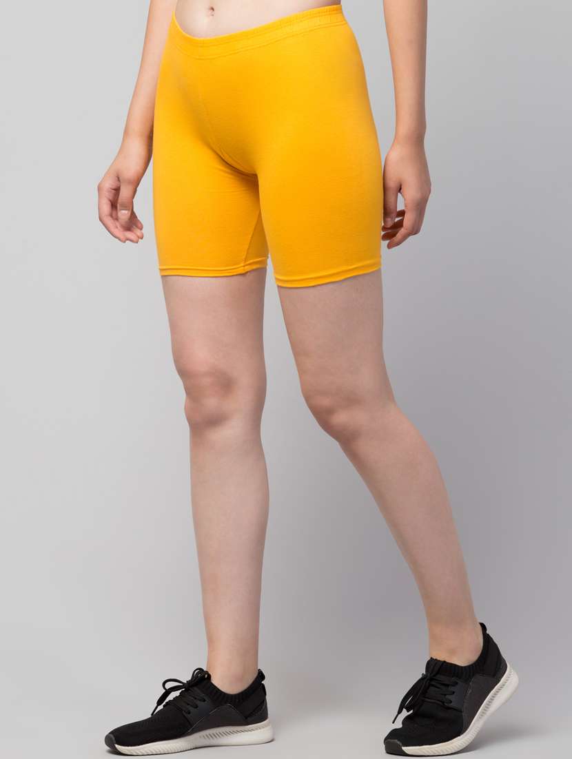 women solid mid rise active wear shorts - 21319201 - Standard Image - 1