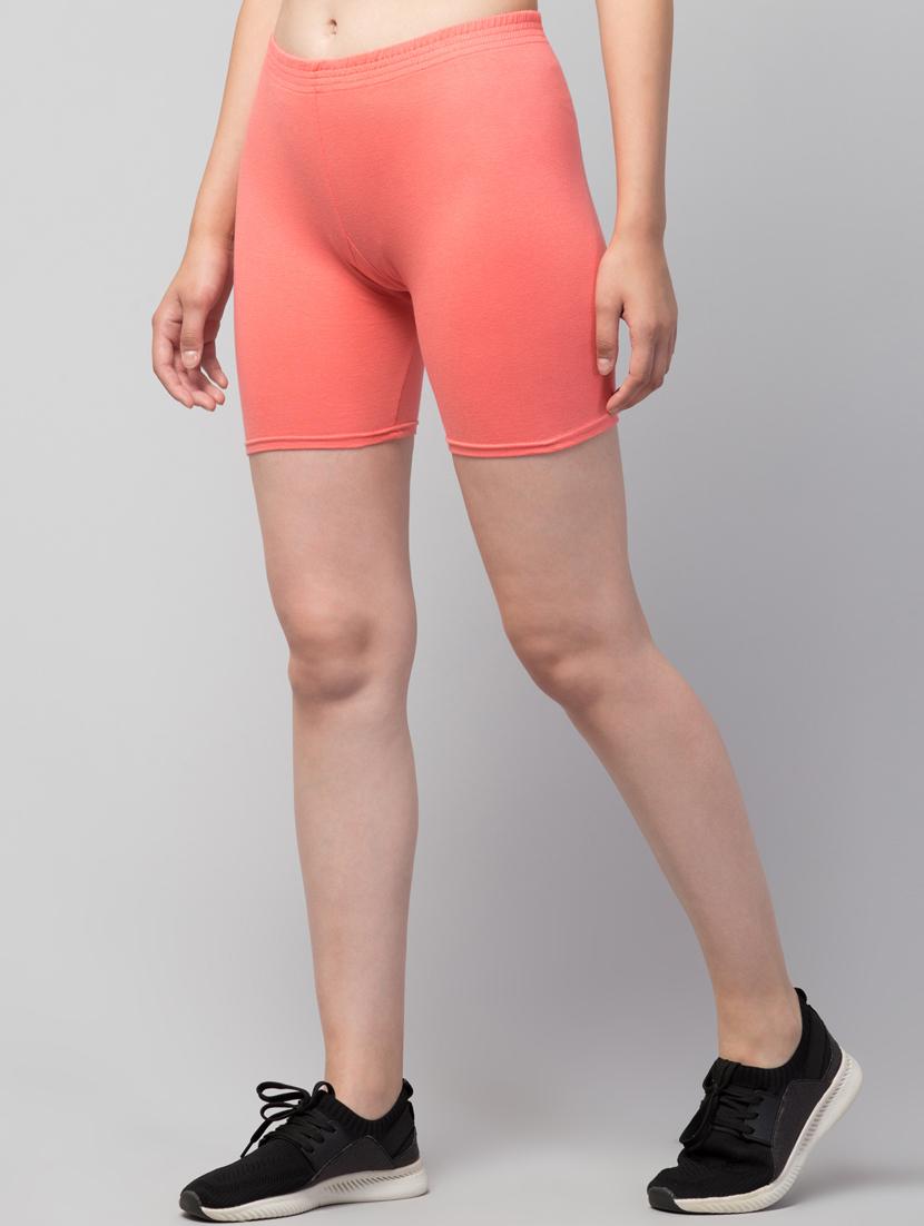 women solid mid rise active wear shorts - 21319310 - Standard Image - 1