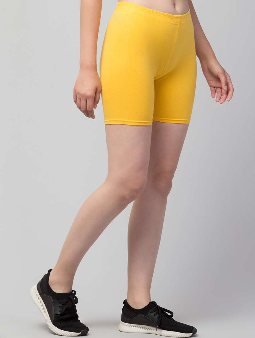 women solid mid rise active wear shorts - 21319318 - Standard Image - 1