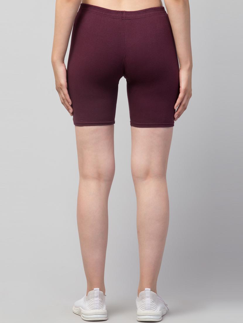 women solid mid rise active wear shorts - 21319454 -  Standard Image - 1