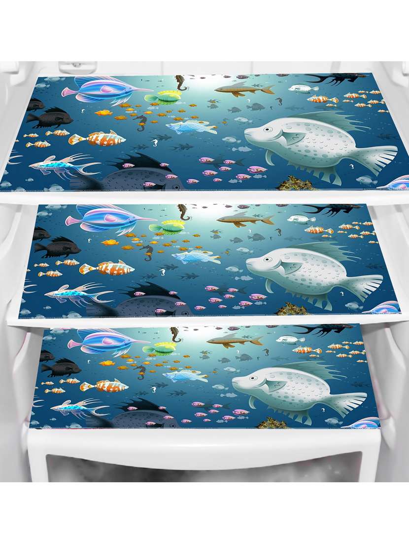 set of printed fridge mats with top cover - 21320281 -  Standard Image - 1