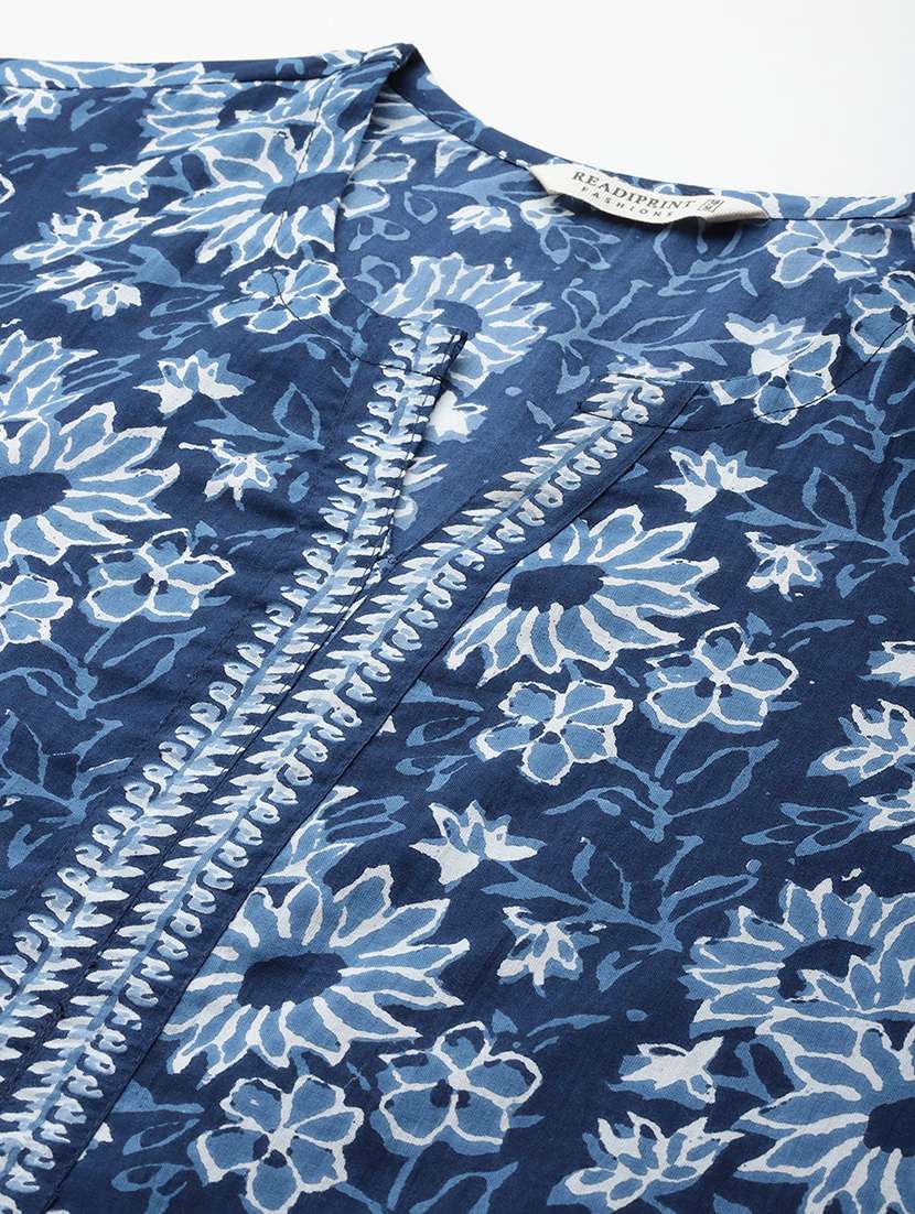 women floral printed notch neck kurta pant set - 21320696 -  Standard Image - 6