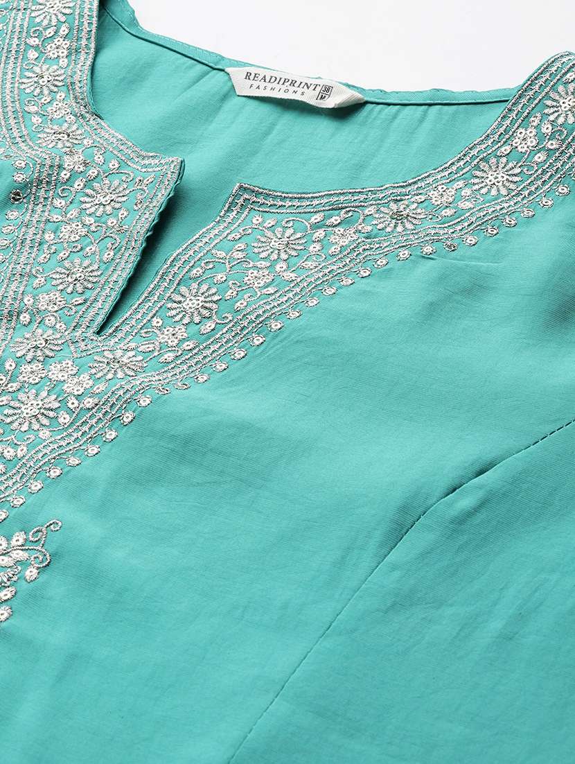 women embroidered notch neck kurta pant set - 21320737 -  Standard Image - 4