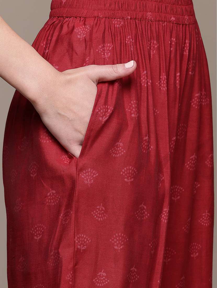 women printed round neck kurta pant set - 21320745 -  Standard Image - 4