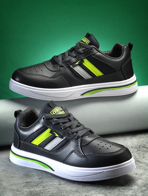 men solid lace up sneakers - 21321560 -  Standard Image - 0