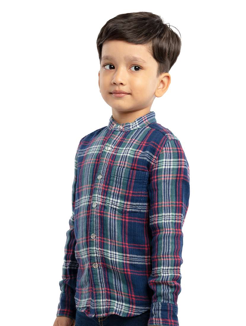 boys checks casual shirt - 21321803 - Standard Image - 1