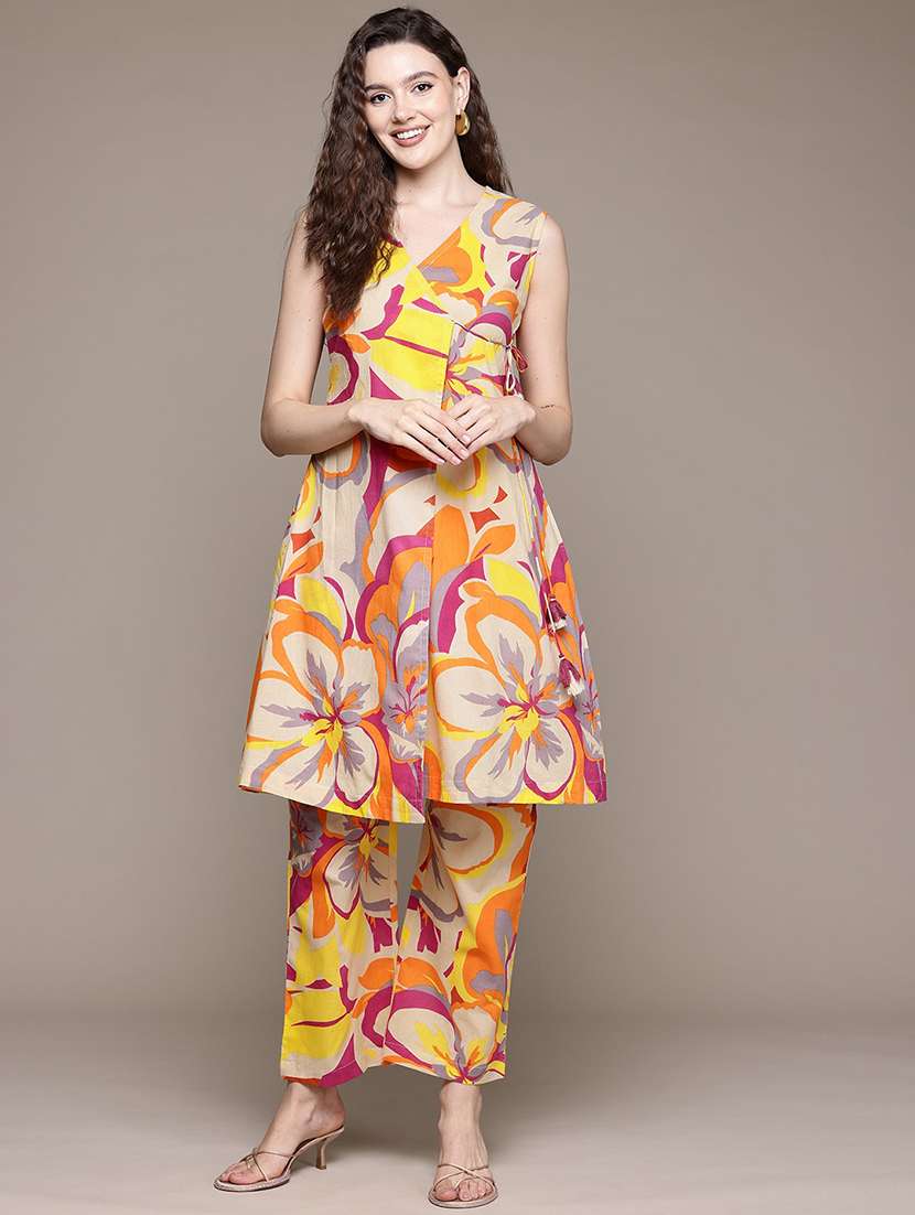 women printed cotton co-ord set