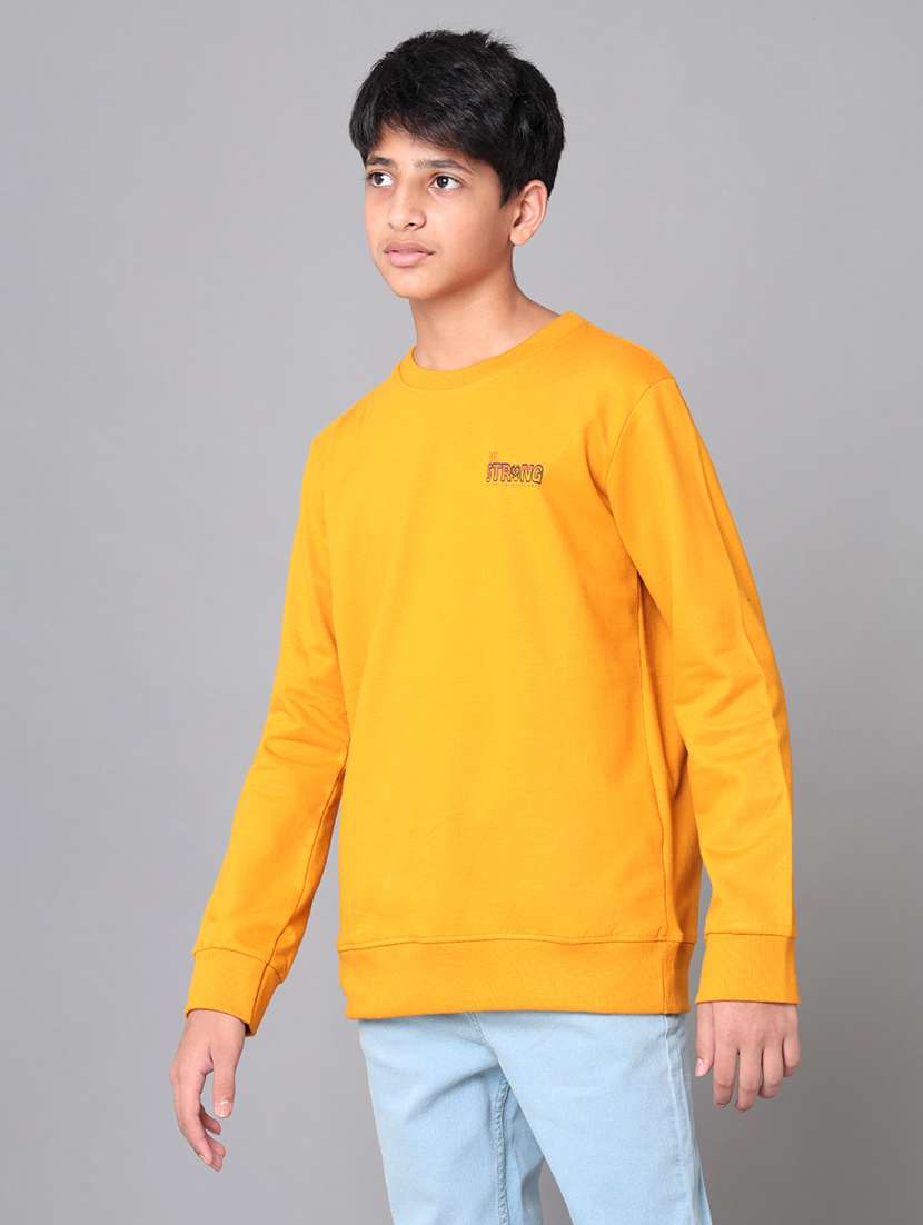 yellow cotton chest print sweatshirt - 21321983 -  Standard Image - 1