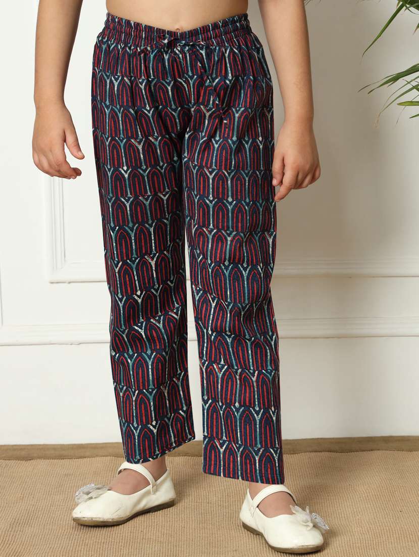 girls printed kurta palazzo suit set - 21322049 -  Standard Image - 4