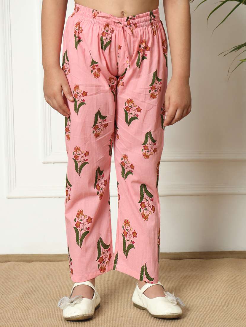 girls printed kurta palazzo suit set - 21322070 -  Standard Image - 4