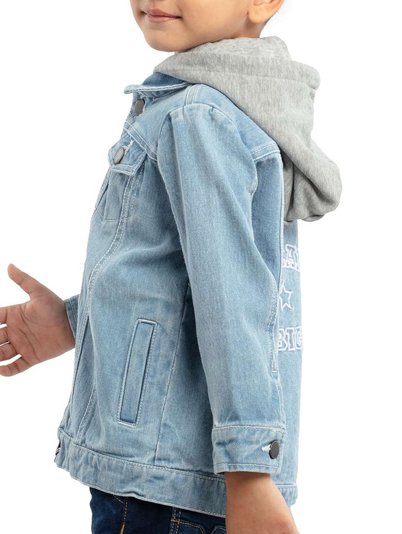 light blue solids long sleeves jackets - 21322079 -  Standard Image - 1