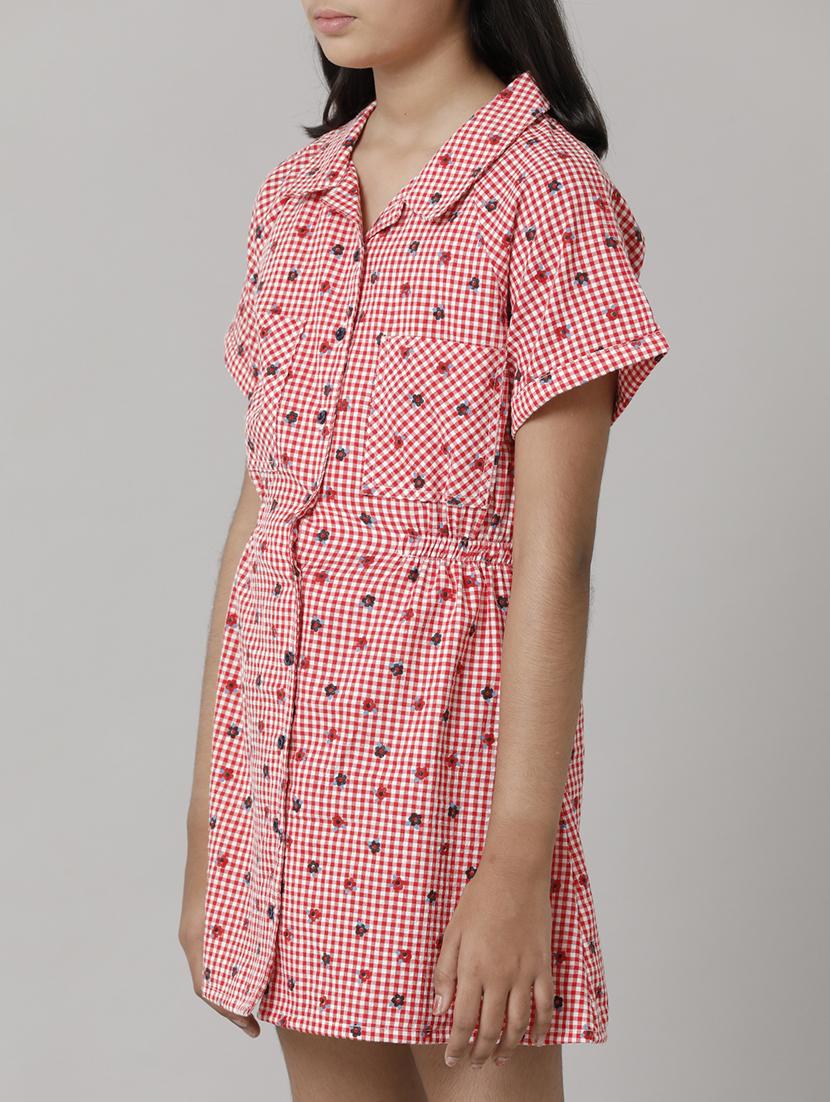 red cotton frock - 21322119 - Standard Image - 1