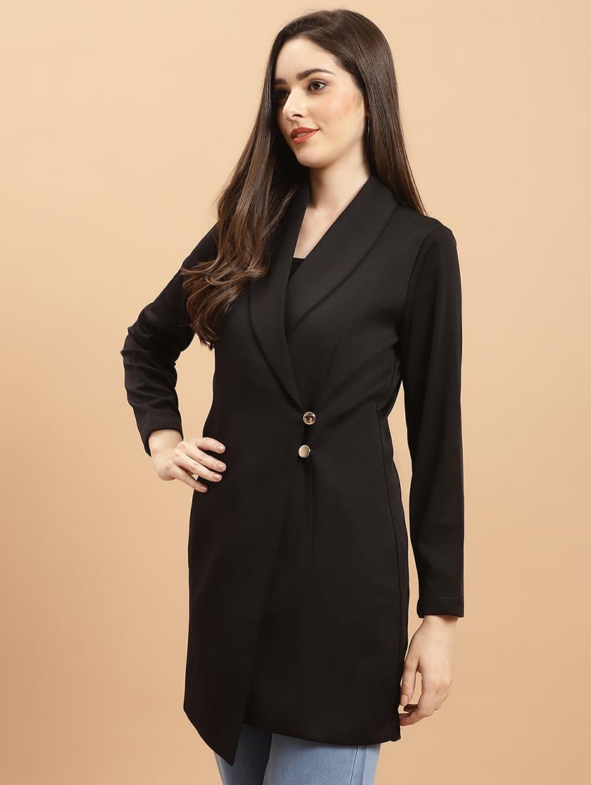 women black polyester formal blazer - 21324430 - Standard Image - 1