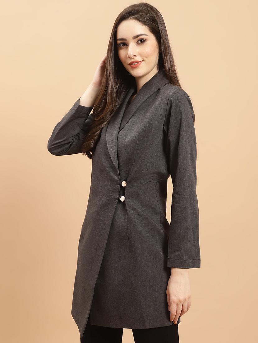 women grey polyester formal blazer - 21324431 - Standard Image - 1