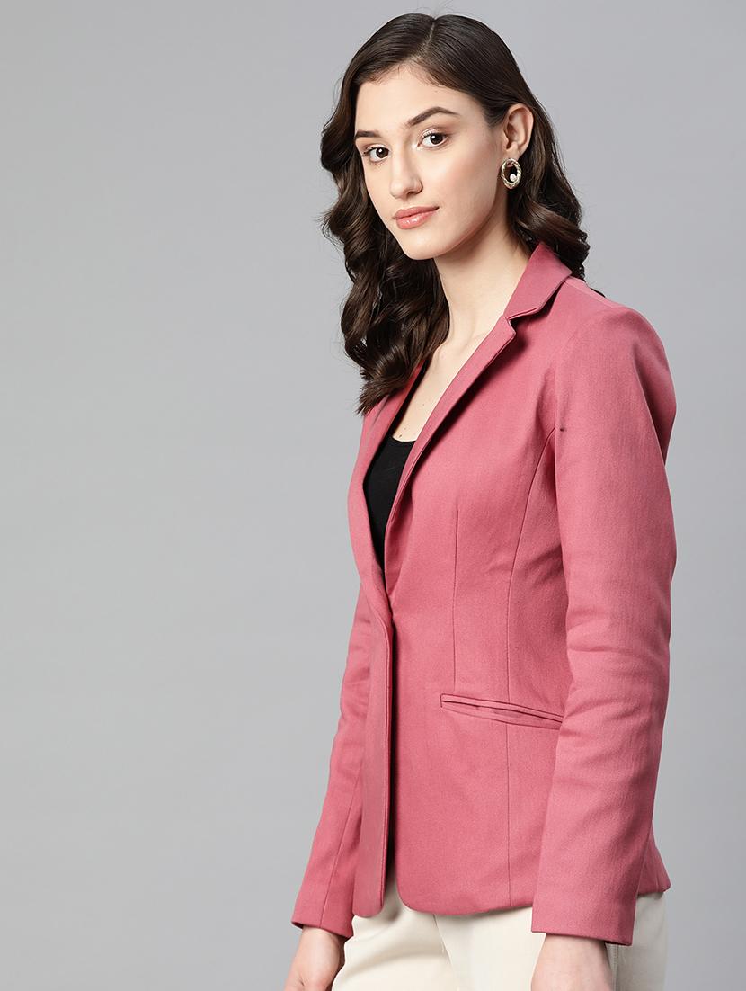 pink solid formal blazer - 21324433 - Standard Image - 1