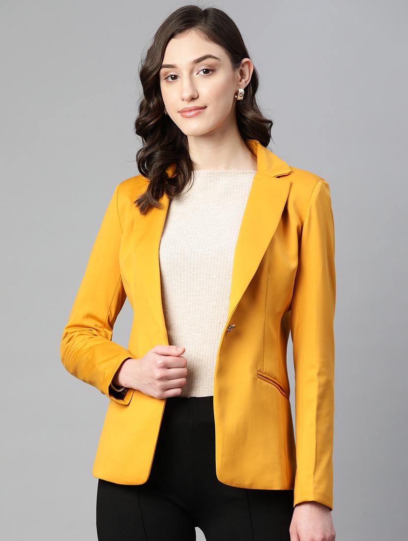 women solid lapel collar formal blazer - 21324434 - Zoom Image - 0