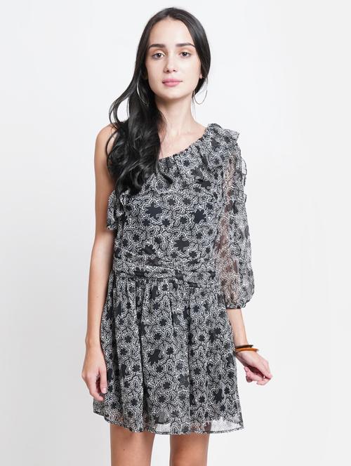 women black polyester a-line dress - 21324501 -  Standard Image - 0