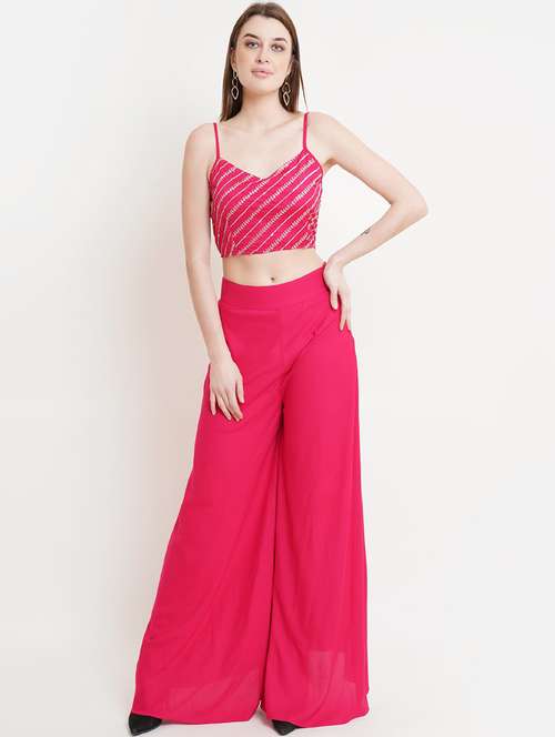 women pink self design co-ord sets - 21324517 -  Standard Image - 0