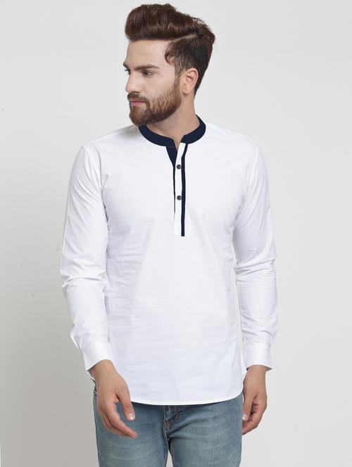 men solids long sleeves kurta - 21324557 -  Standard Image - 0