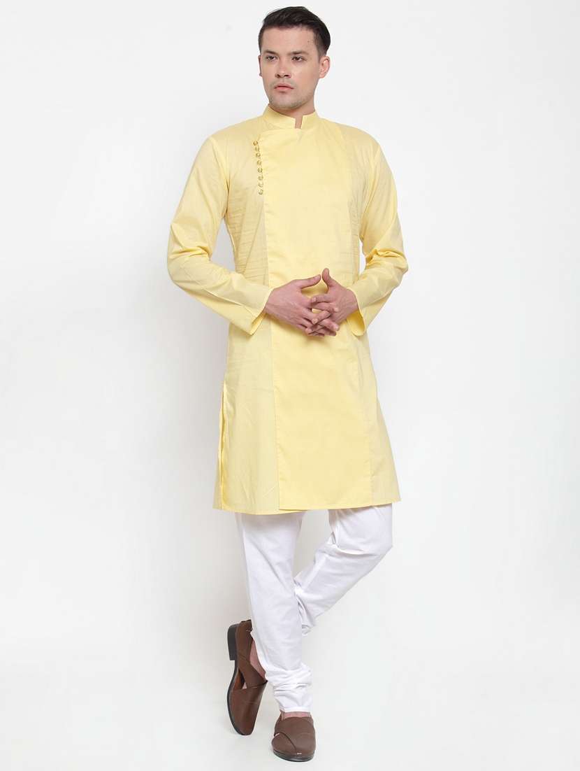 men solids long sleeves kurta - 21324566 -  Zoom Image - 0