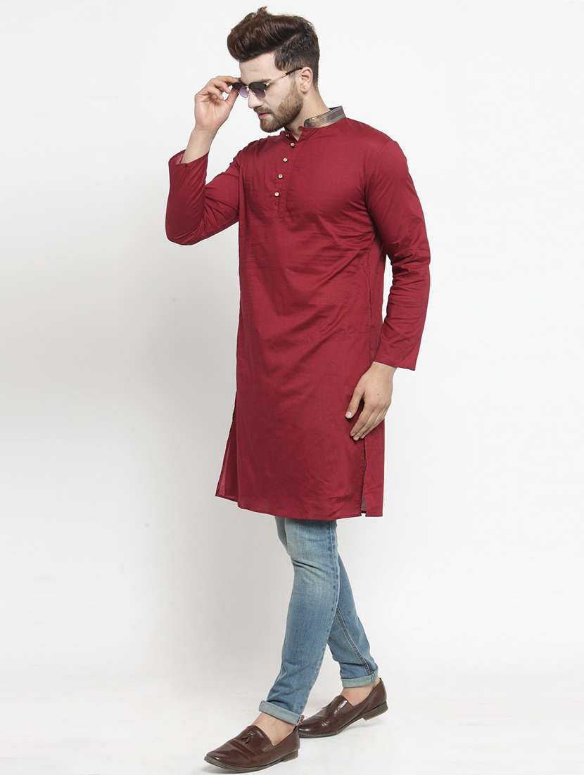 men solid mandarin neck kurta  - 21324591 -  Standard Image - 4