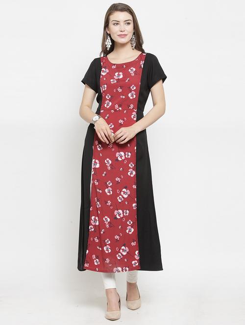 women short sleeves a-line kurta - 21324642 - Standard Image - 0