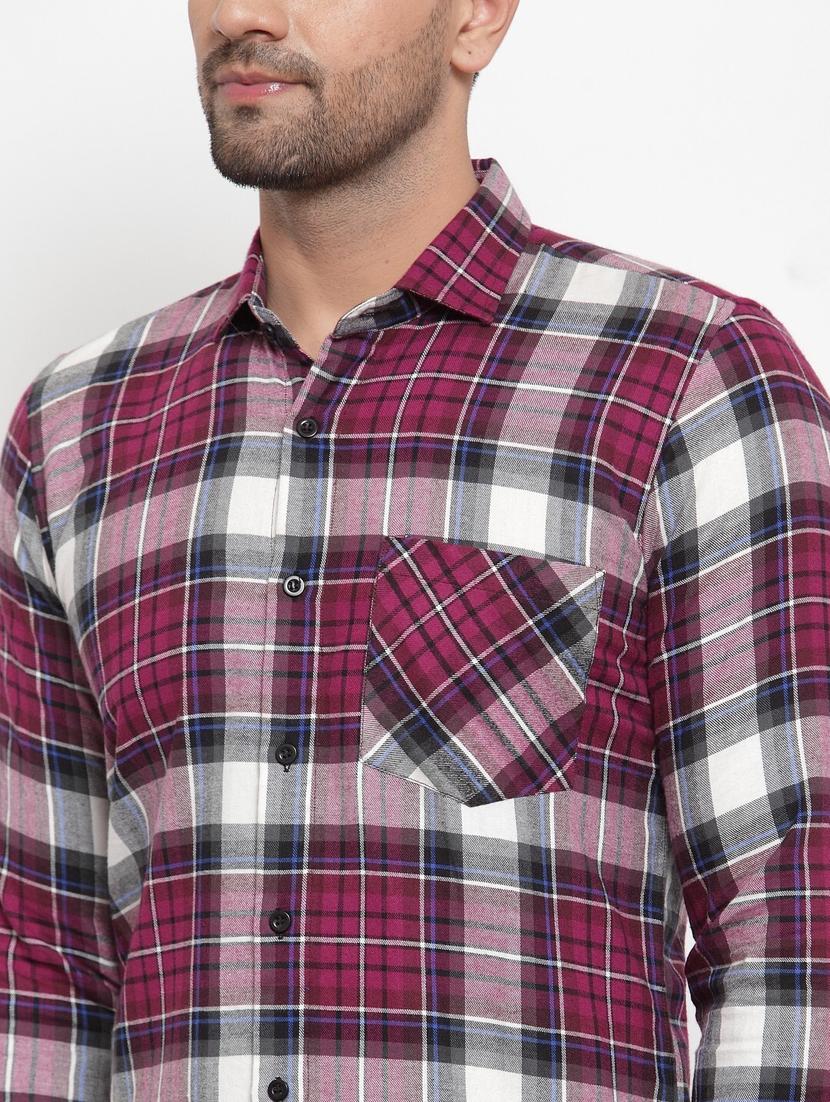 men long sleeved checkered casual shirt - 21324701 - Standard Image - 4