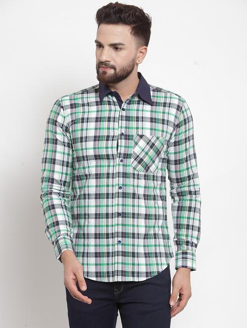 men long sleeved checkered casual shirt - 21324712 - Standard Image - 0