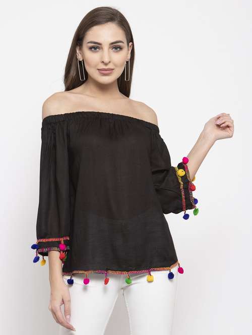 women black polyester regular top - 21324780 - Standard Image - 0