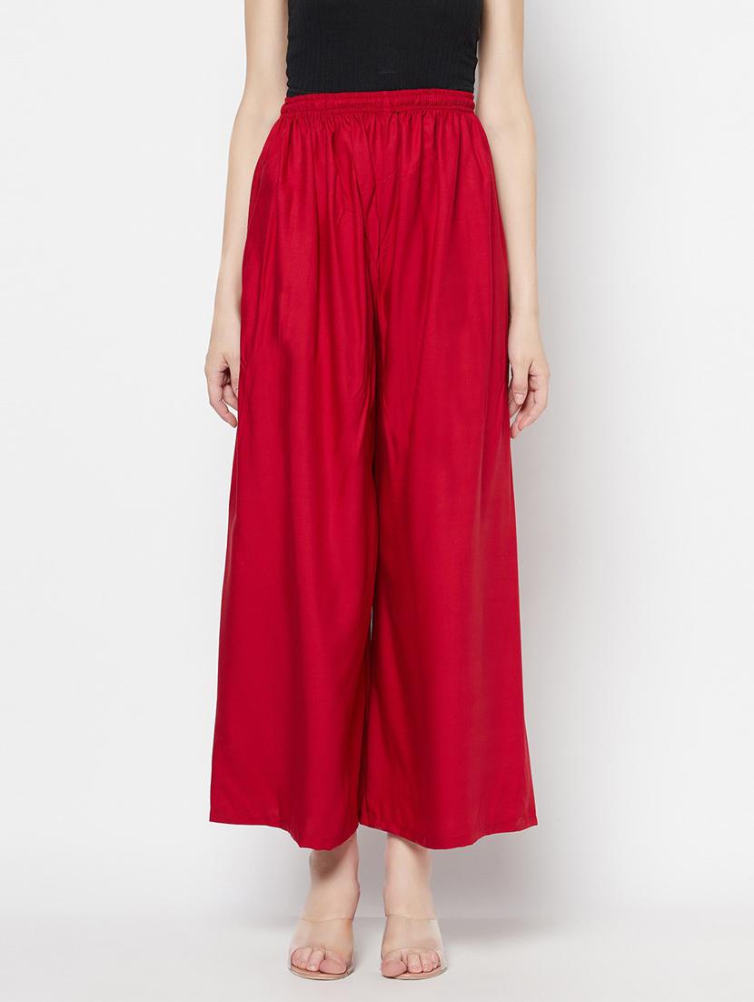 women solid high rise wide leg trouser - 21324798 -  Zoom Image - 0