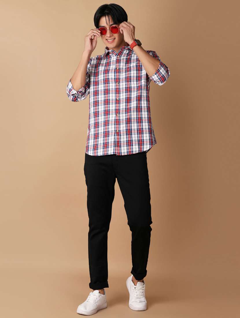 men checkered cotton casual shirt - 21325141 -  Standard Image - 4