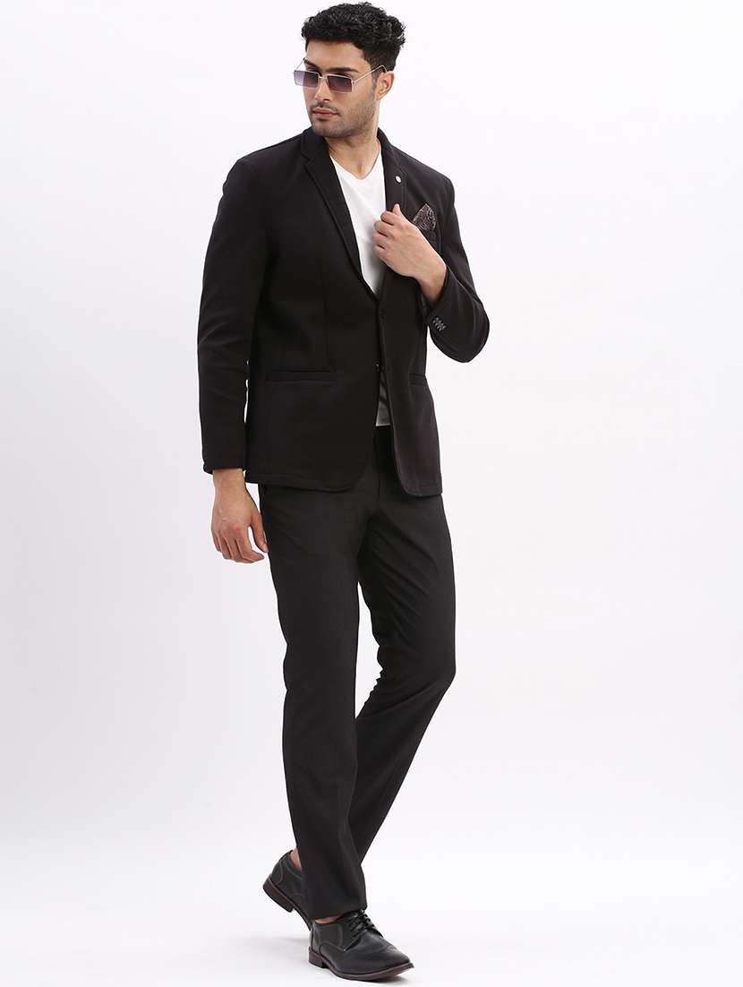 men solid single breasted casual blazer - 21325345 - Standard Image - 4
