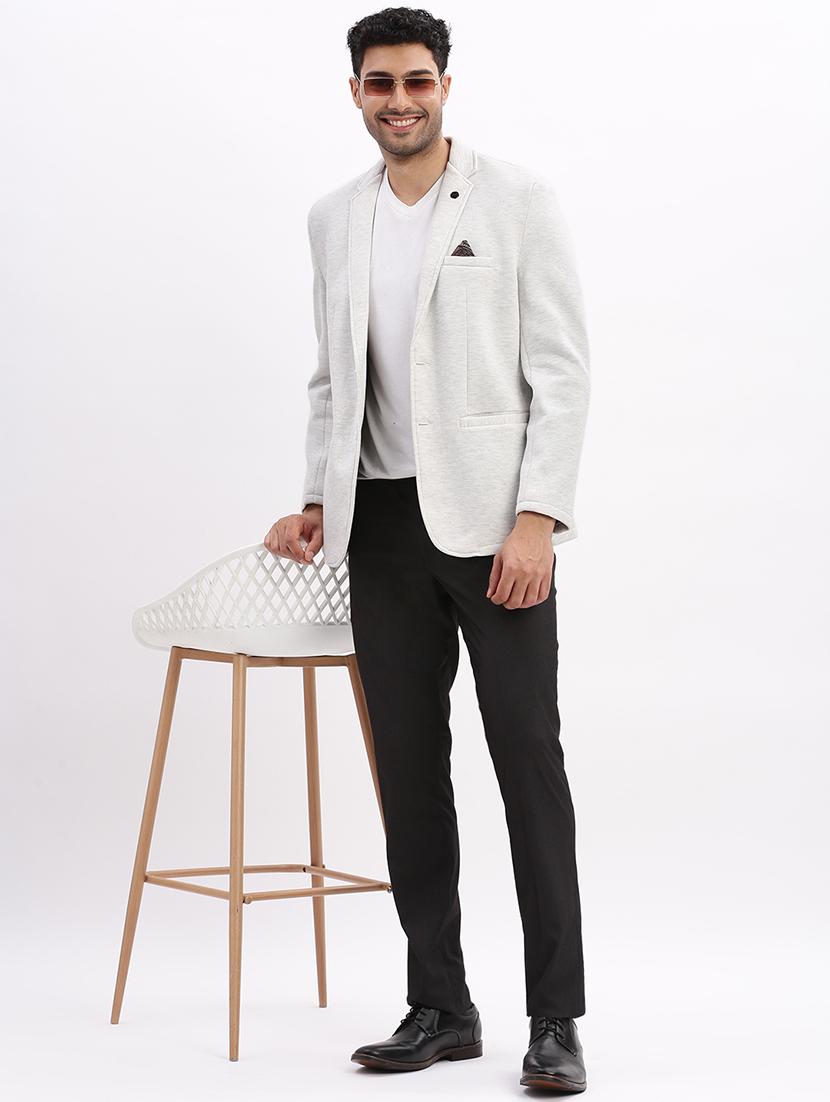 men solid single breasted casual blazer - 21325347 - Standard Image - 4